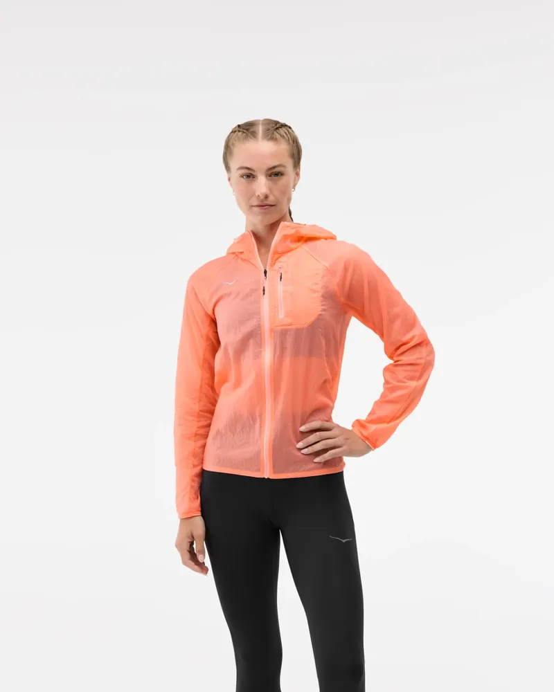 Hoka Skyflow Women's Running Jacket - Neon Cantaloupe