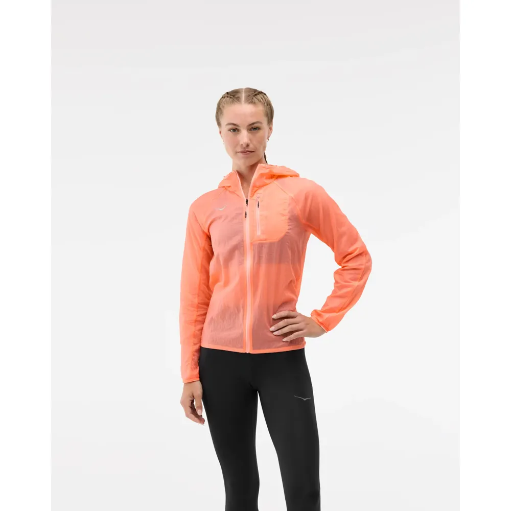 Hoka Skyflow Women's Running Jacket - Neon Cantaloupe