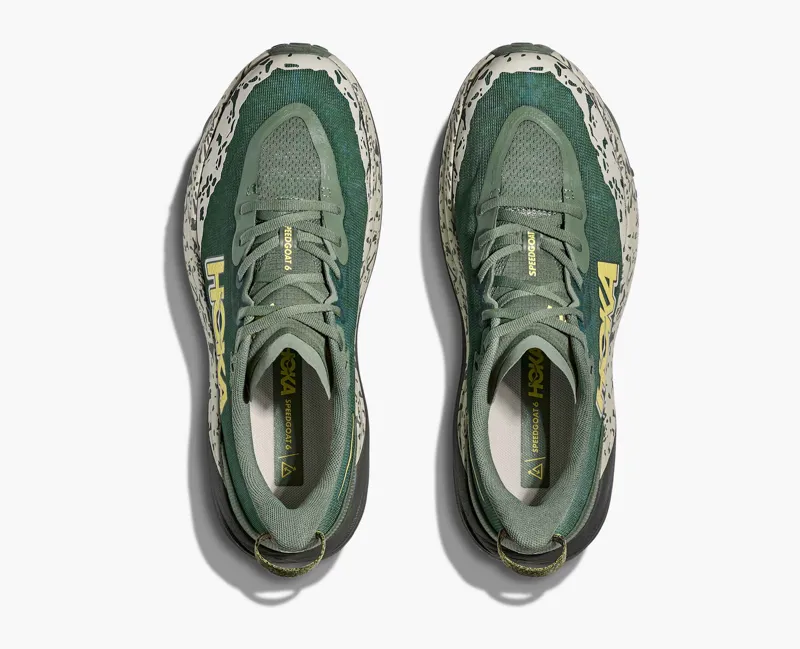 Hoka Speedgoat 6 Mens Wide Fit Trail Running Shoes - Fern Asphalt Grey-1