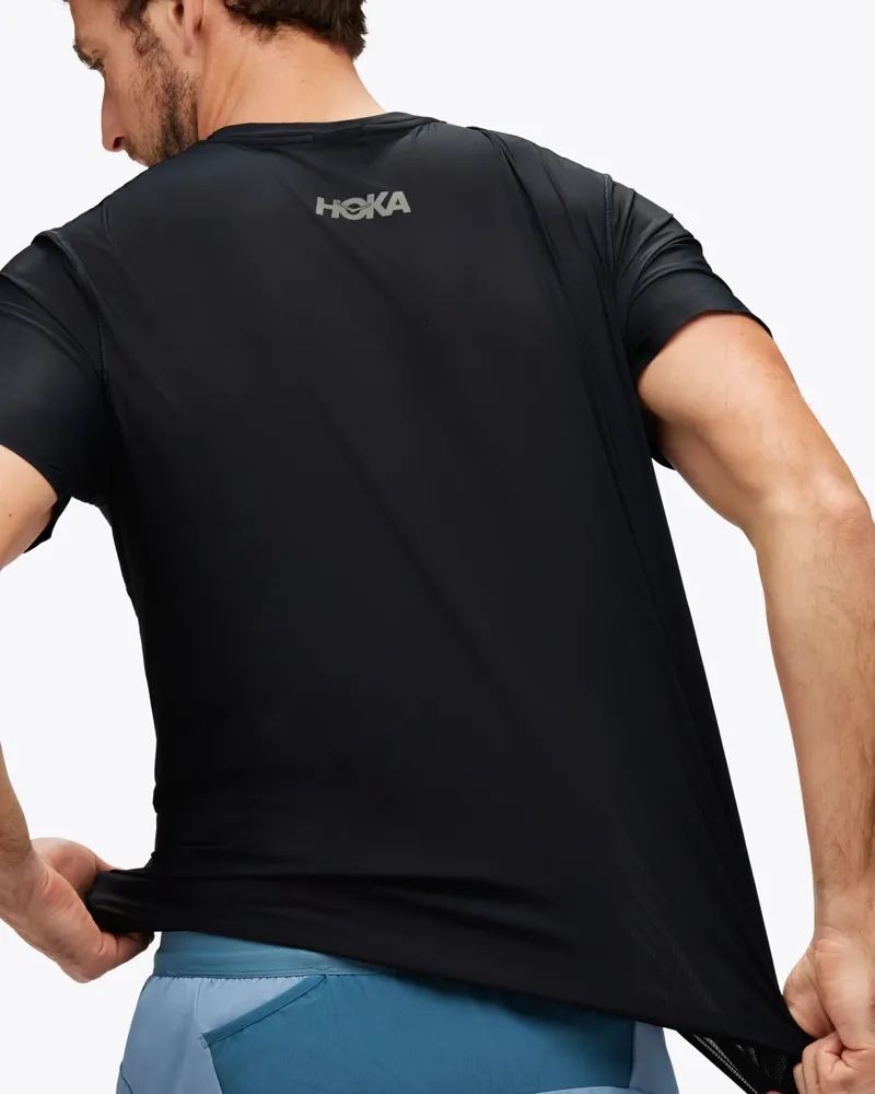 Hoka Airolite Run Short Sleeve Running Top - Black-3