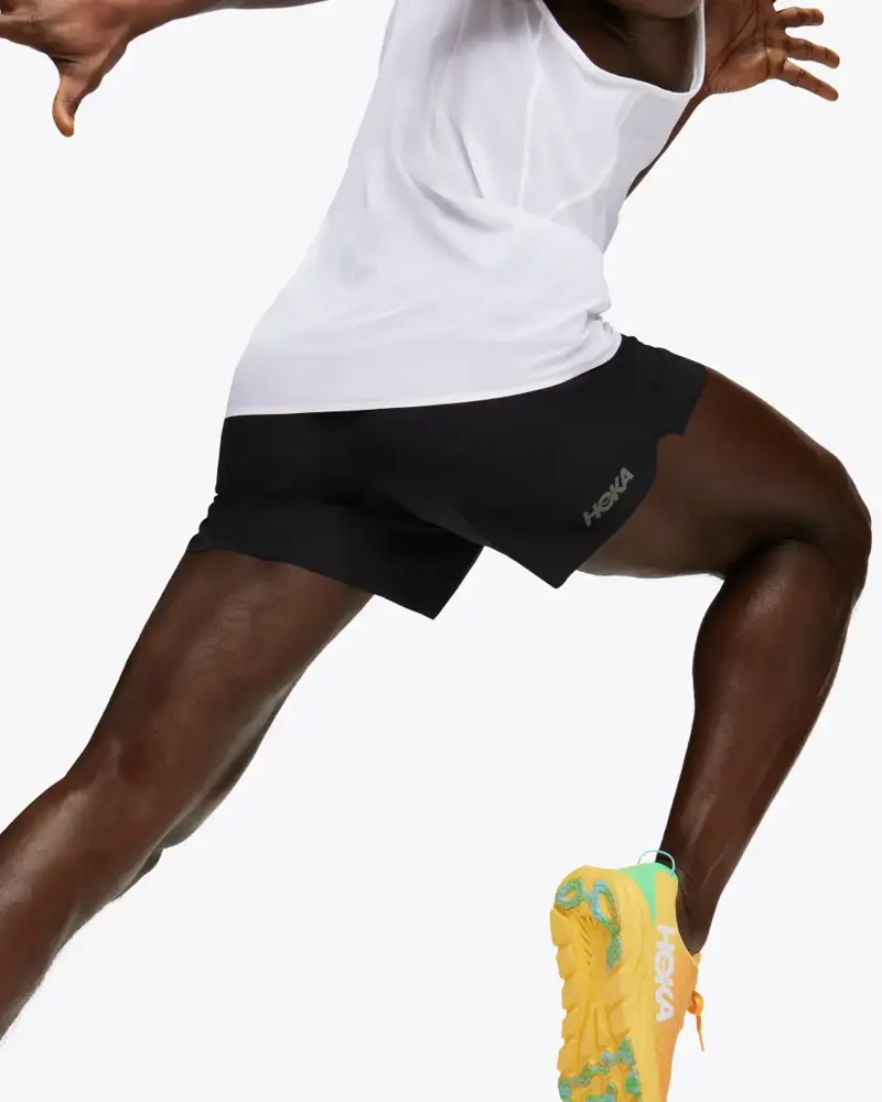 Hoka Glide 5 inch Runing Shorts with Brief - Black-2