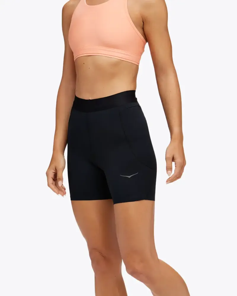 Hoka Novafly 6 inch Knit Womens Running Shorts - Black