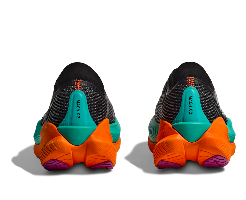 Hoka Mach X 2 Road Running Shoes - Black Electric Aqua-2