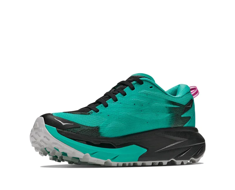 Hoka Mafate 5 Womens Trail Running Shoes - Black Electric Aqua-6