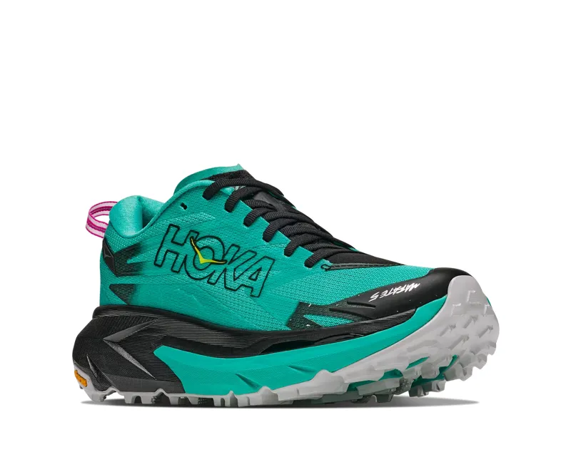 Hoka Mafate 5 Womens Trail Running Shoes - Black Electric Aqua-5