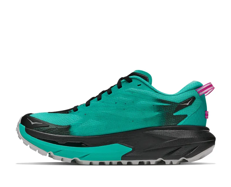 Hoka Mafate 5 Womens Trail Running Shoes - Black Electric Aqua-7