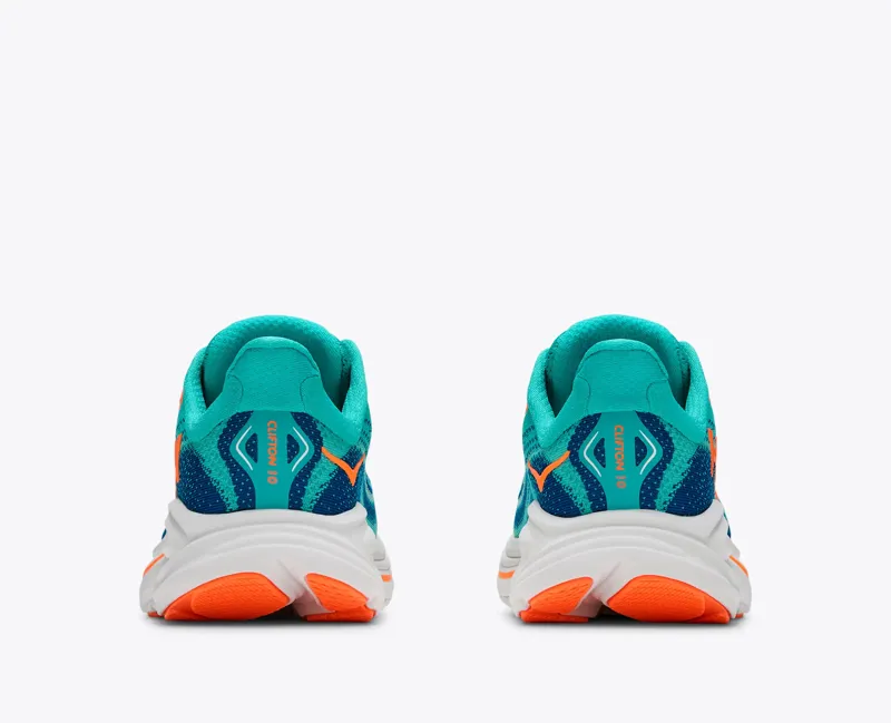 Hoka Clifton 10 Big Kids Road Running Shoes - Night Glow Blue Electric Aqua-5
