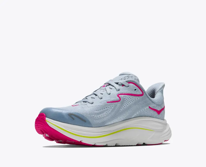 Hoka Clifton 10 Big Kids Road Running Shoes - Overcast Neon Dragonfruit-3