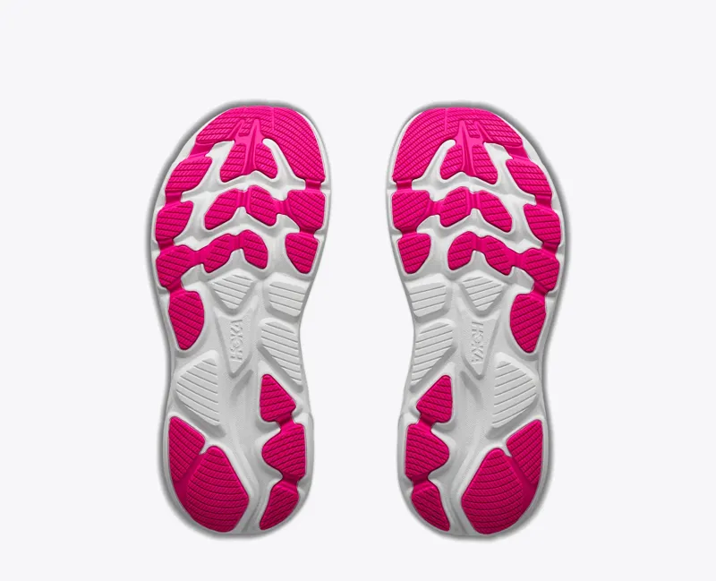 Hoka Clifton 10 Big Kids Road Running Shoes - Overcast Neon Dragonfruit-1