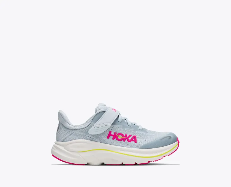 Hoka Clifton 10 Little Kids Road Running Shoes - Overcast Neon Dragonfruit