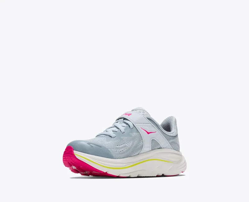 Hoka Clifton 10 Little Kids Road Running Shoes - Overcast Neon Dragonfruit-1