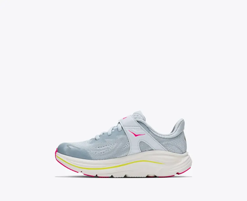 Hoka Clifton 10 Little Kids Road Running Shoes - Overcast Neon Dragonfruit-7