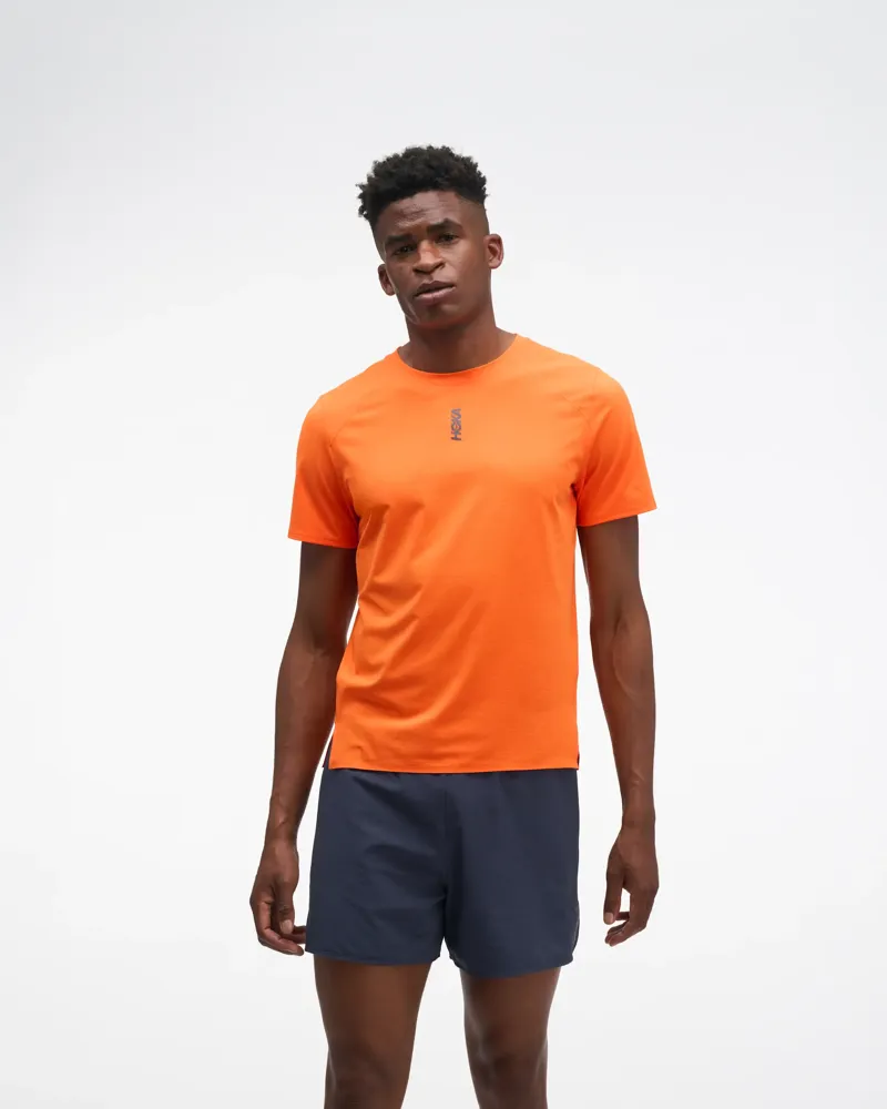 Hoka Everyrun Short Sleeved T-shirt - Electric Tangerine