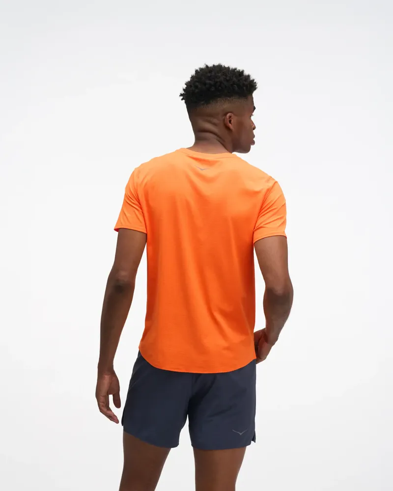 Hoka Everyrun Short Sleeved T-shirt - Electric Tangerine-1