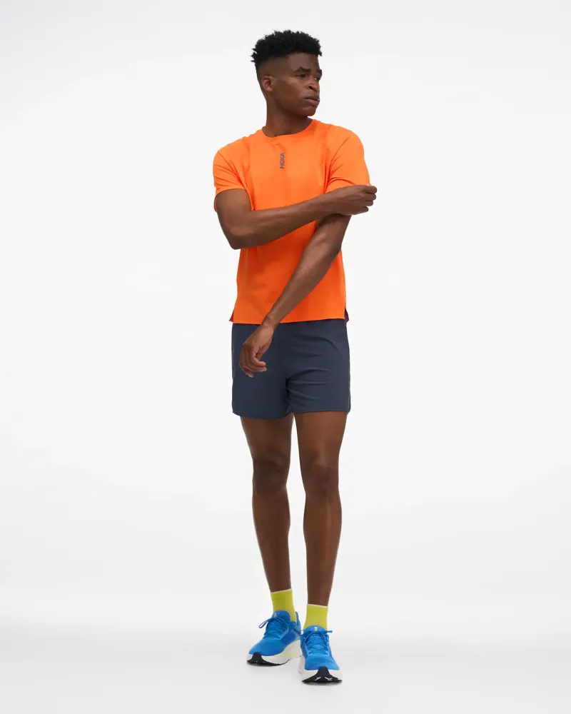 Hoka Everyrun Short Sleeved T-shirt - Electric Tangerine-2