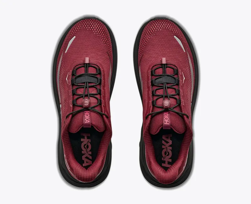 Hoka Clifton 11 GTX Mens Waterproof Road Running Shoe - Varsity Burgundy Carbon Black-1