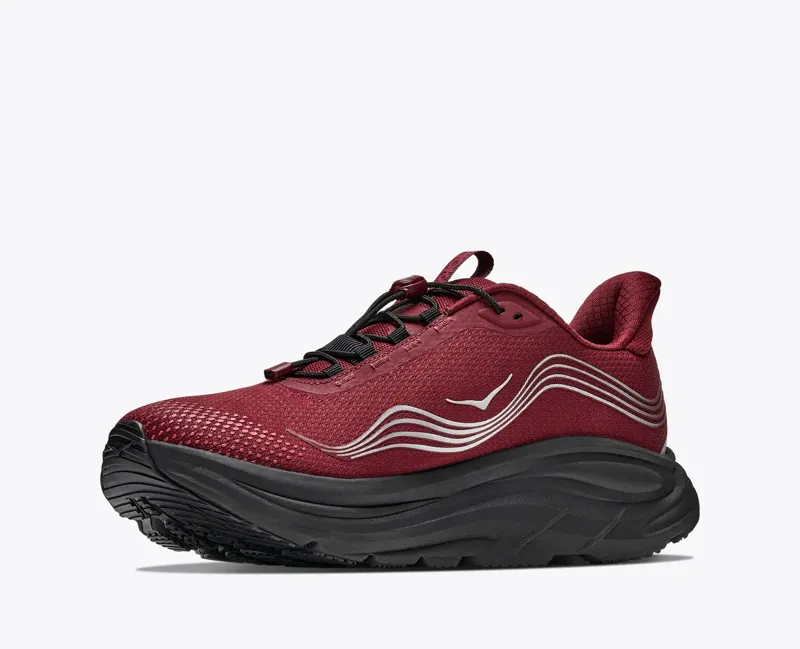 Hoka Clifton 11 GTX Mens Waterproof Road Running Shoe - Varsity Burgundy Carbon Black-6