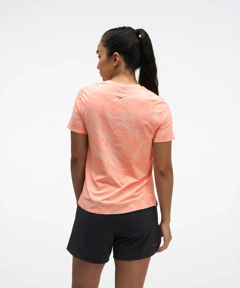 Hoka Everyrun Womens Short Sleeved Running T-Shirt - Sunstone Print-1