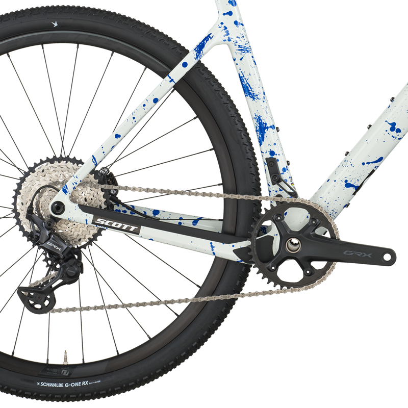 2026 Scott Addict Gravel 30 Bike in White Splatter Blue-3