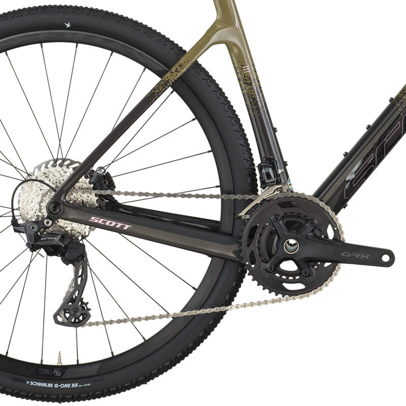 2026 Scott Addict Gravel 40 Gravel Bike in Kaki Green Carbon Black-3