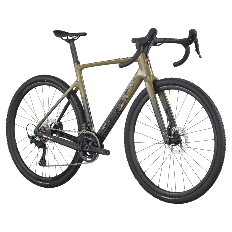 2026 Scott Addict Gravel 40 Gravel Bike in Kaki Green Carbon Black-1