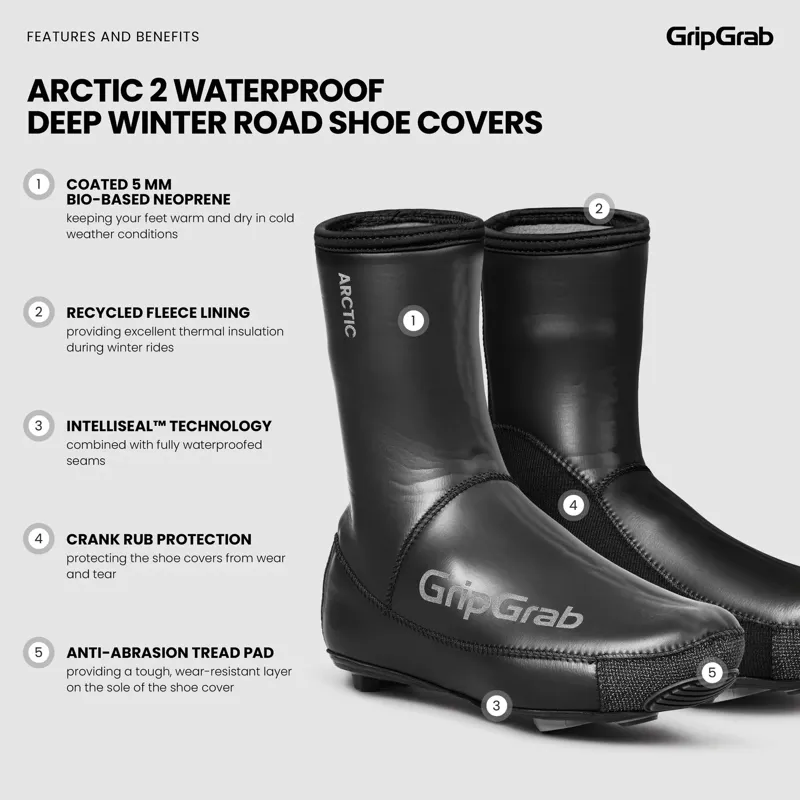 GripGrab Arctic 2 Waterproof Deep Winter Road Shoe Covers-1