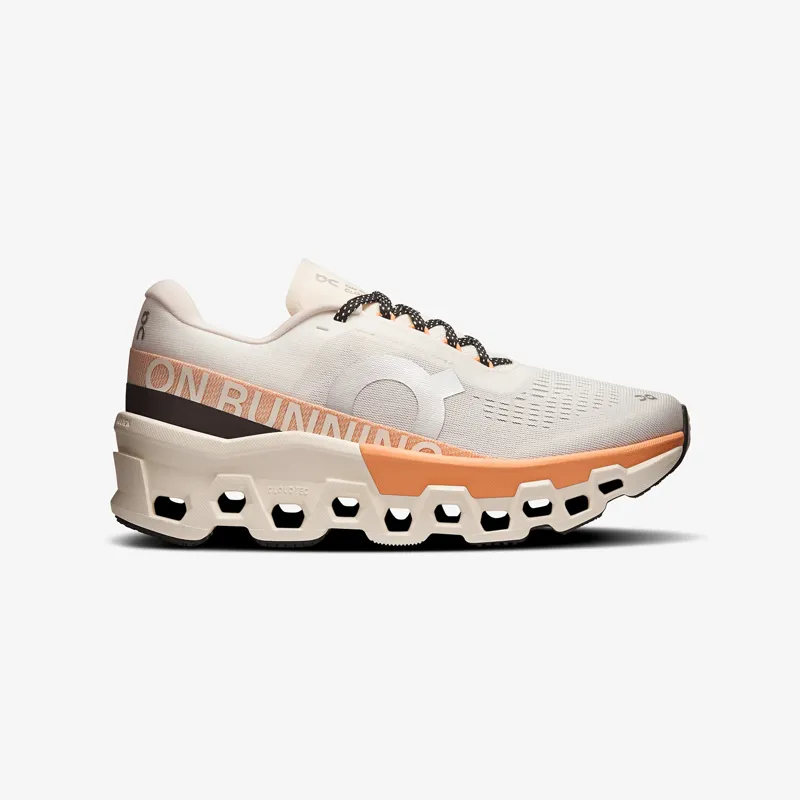 On Cloudmonster 2 Womens Road Running Shoes - Ivory Tangerine