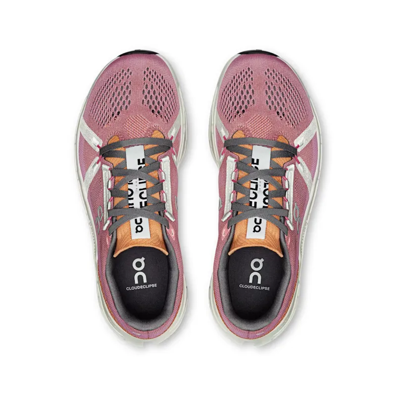 On Cloudeclipse Womens Road Running Shoes - Tangerine Ivory - UK7-3