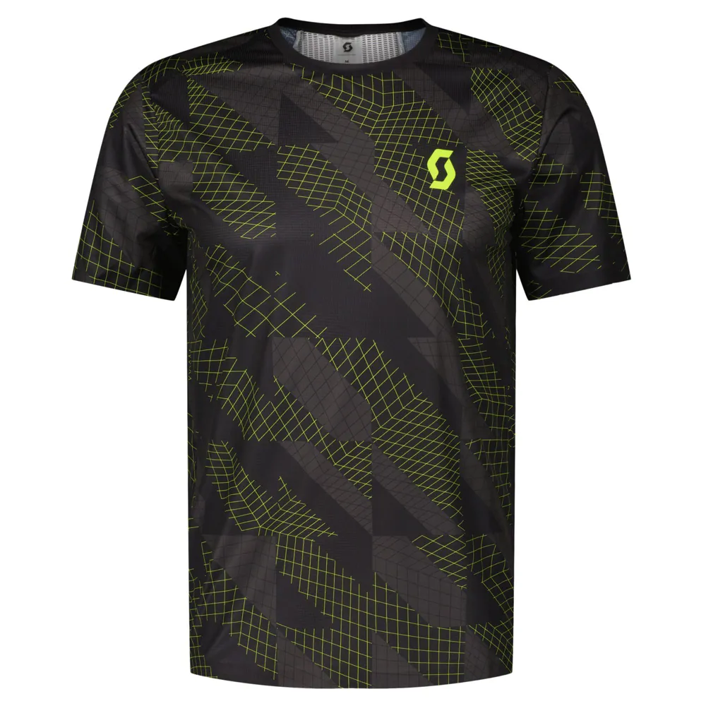Scott RC Run Short-Sleeved Running T-Shirt - Black Yellow