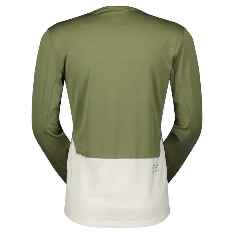 Scott Endurance Tech Long-Sleeved Running Jersey - Hay Green Cotton White-1