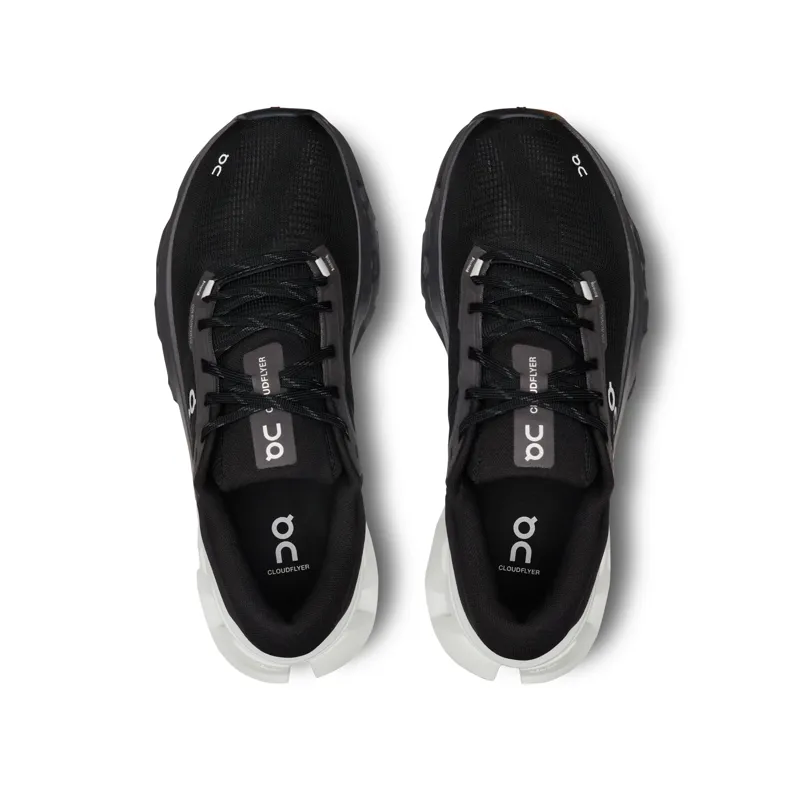 On Cloudflyer 5 Womens Road Running Shoe - Black White-1