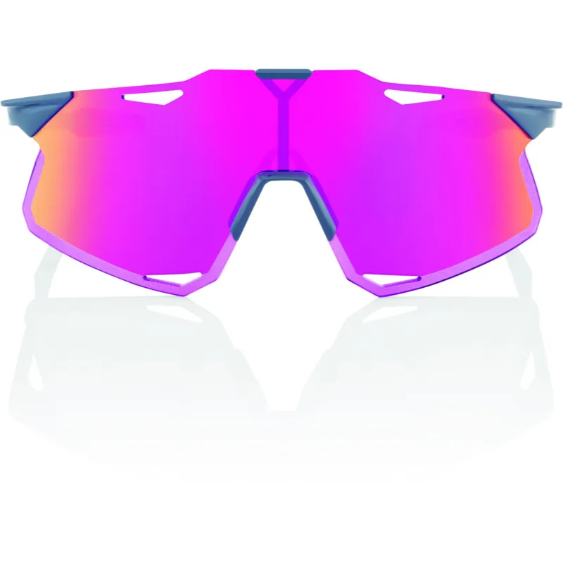100% Hypercraft Sunglasses - Gloss Light Grey / Purple Multilayer Mirror Lens -1