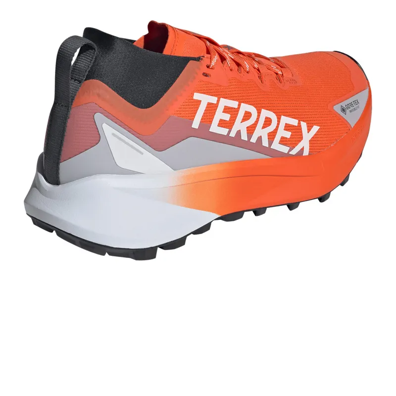 Adidas Terrex Agravic GTX Mens Trail Running Shoes - Semi Impact Orange Cloud White Carbon - UK9-3