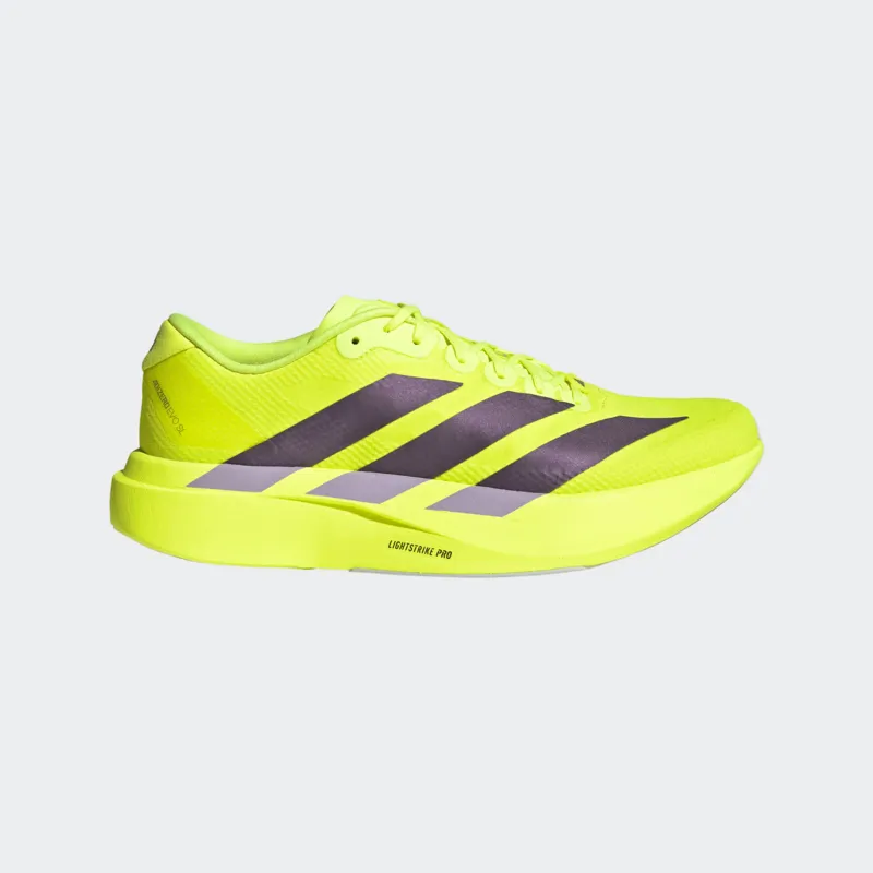 Adidas Adizero Evo Sl Road Running Shoe Solar Yellow Aurora Plum Powder Plum