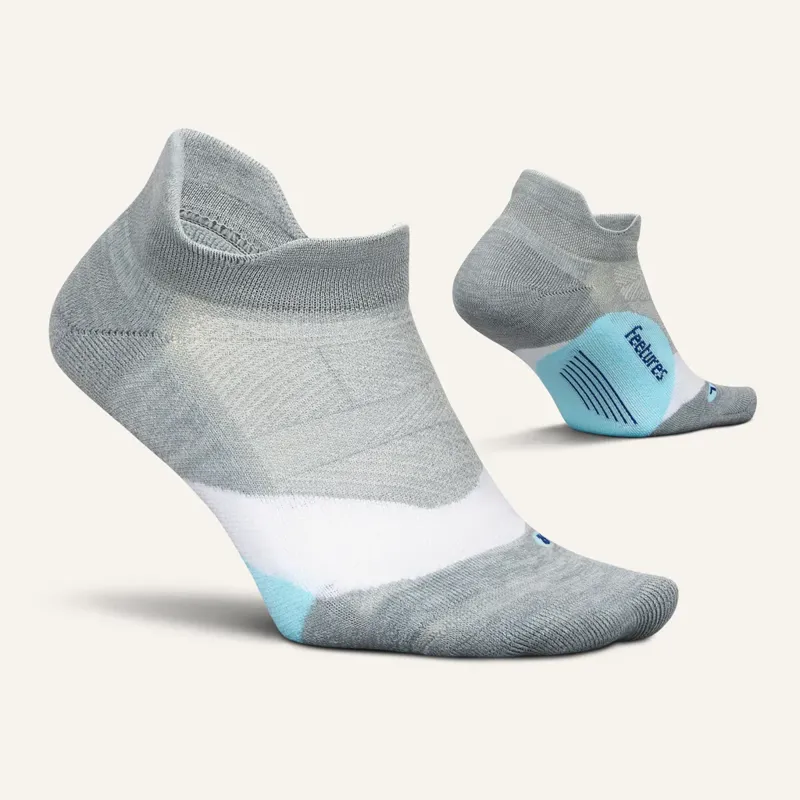 Feetures Elite Light Cushion No Show Tab Sock - Grey-1