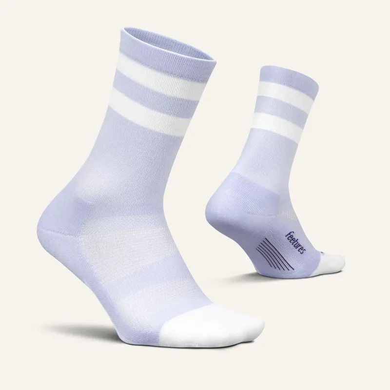 Feetures Elite Light Cushion Mini Crew Sock - Lilac High Top Stripe-1