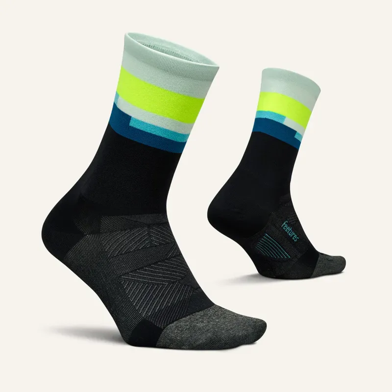 Feetures Trail Max Cushion Mini Crew Sock - Bayside Black-1