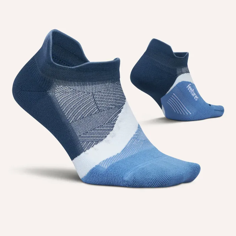 Feetures Elite Light Cushion No Show Tab Running Sock - Blue Wave-1