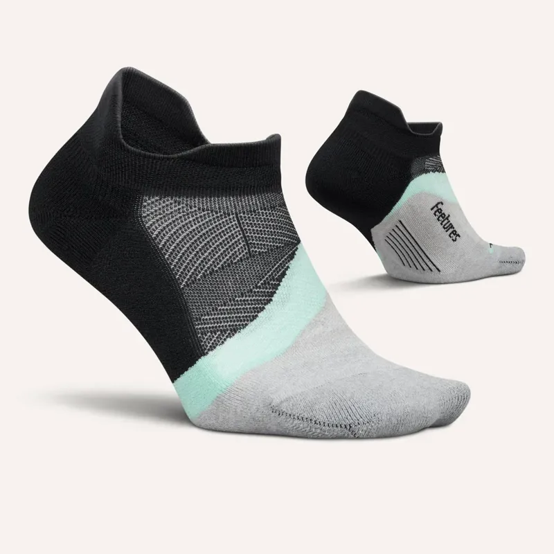 Feetures Elite Light Cushion No Show Tab Running Sock - Mint Chip-1