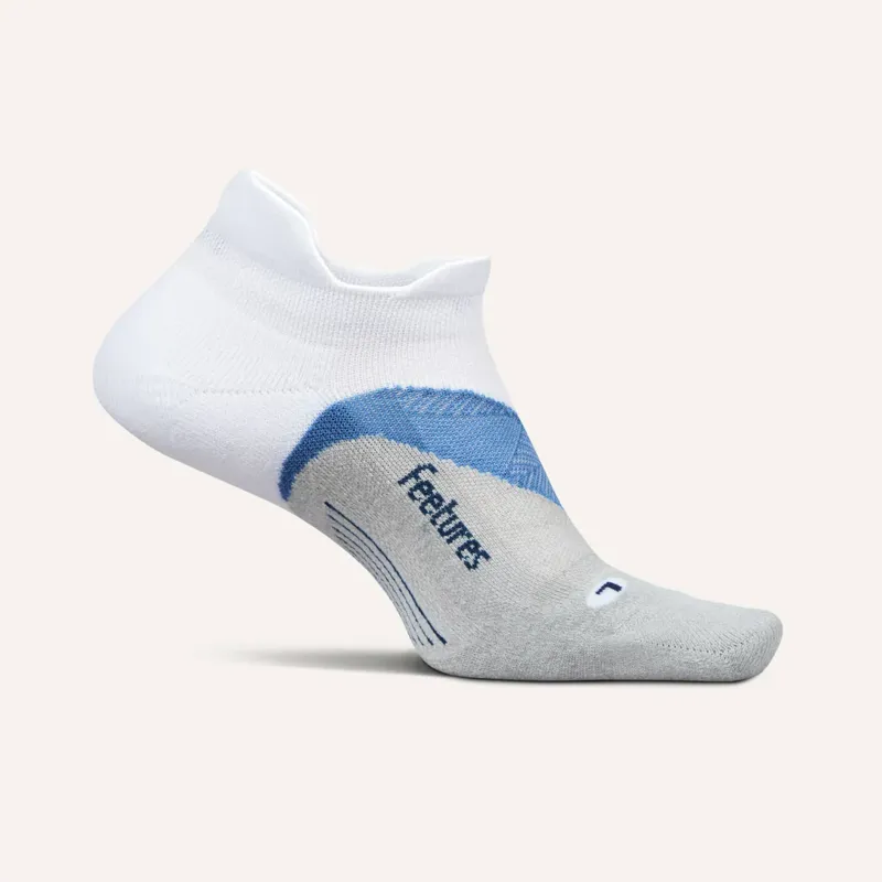Feetures Elite Light Cushion No Show Tab Running Sock - White Tide