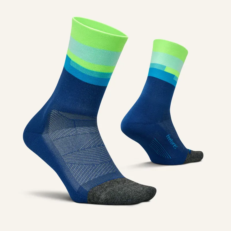 Feetures Elite Light Cushion Mini Crew Running Sock Surfboard Blue-1
