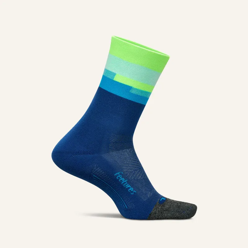 Feetures Elite Light Cushion Mini Crew Running Sock Surfboard Blue