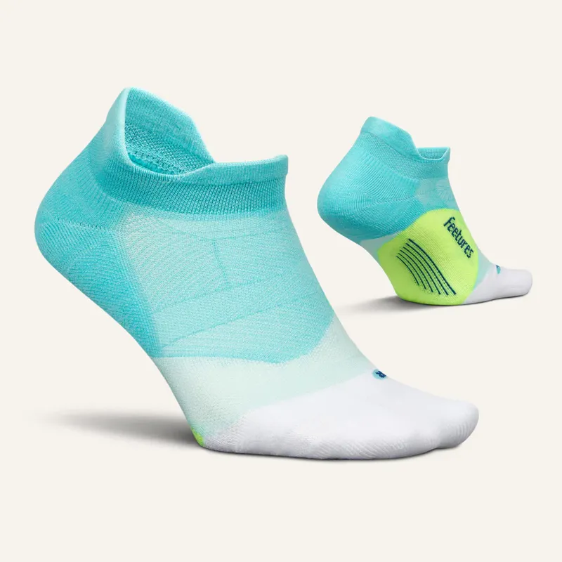 Feetures Elite Light Cushion No Show Tab Running Sock Aqua Surf-1