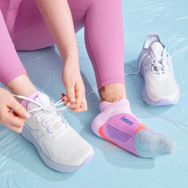 Feetures Elite Light Cushion No Show Tab Running Sock Orchid Sunset-2