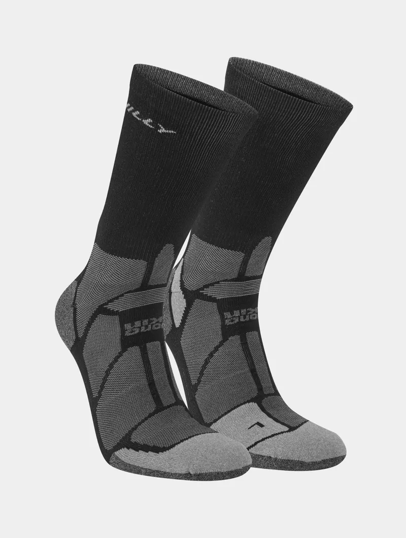 Hilly Marathon Fresh Crew Socks - Black Grey