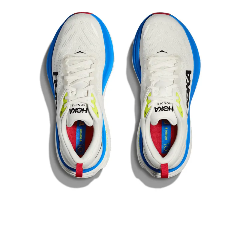  Hoka Bondi 8 Womens Wide Fit Road Running Shoe - Blanc De Blanc Virtual Blue-2