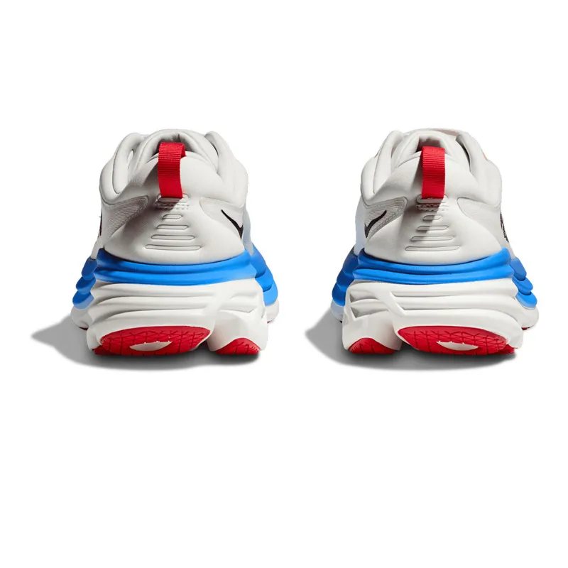  Hoka Bondi 8 Womens Wide Fit Road Running Shoe - Blanc De Blanc Virtual Blue-3