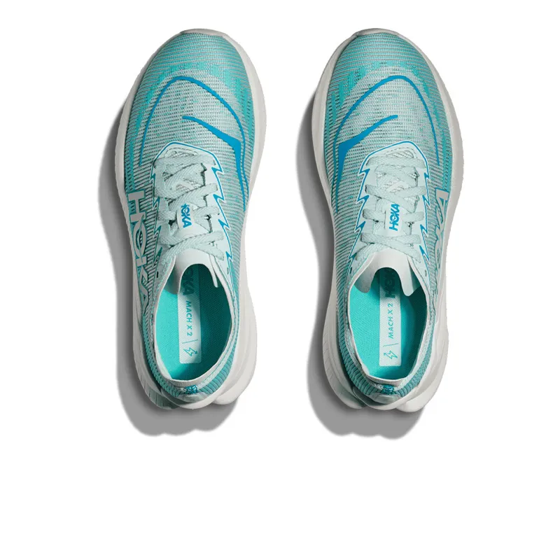 Hoka Mach X 2 Womens Road Running Shoes - Snow Melt Blue Spark-2