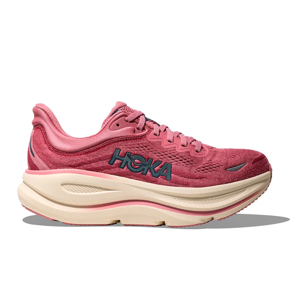 Hoka Bondi 9 Womens Max Cush Road Running Shoe - Lingonberry Cranberry 6.5 UK