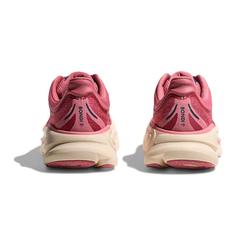 Hoka Bondi 9 Womens Max Cush Road Running Shoe - Lingonberry Cranberry-3